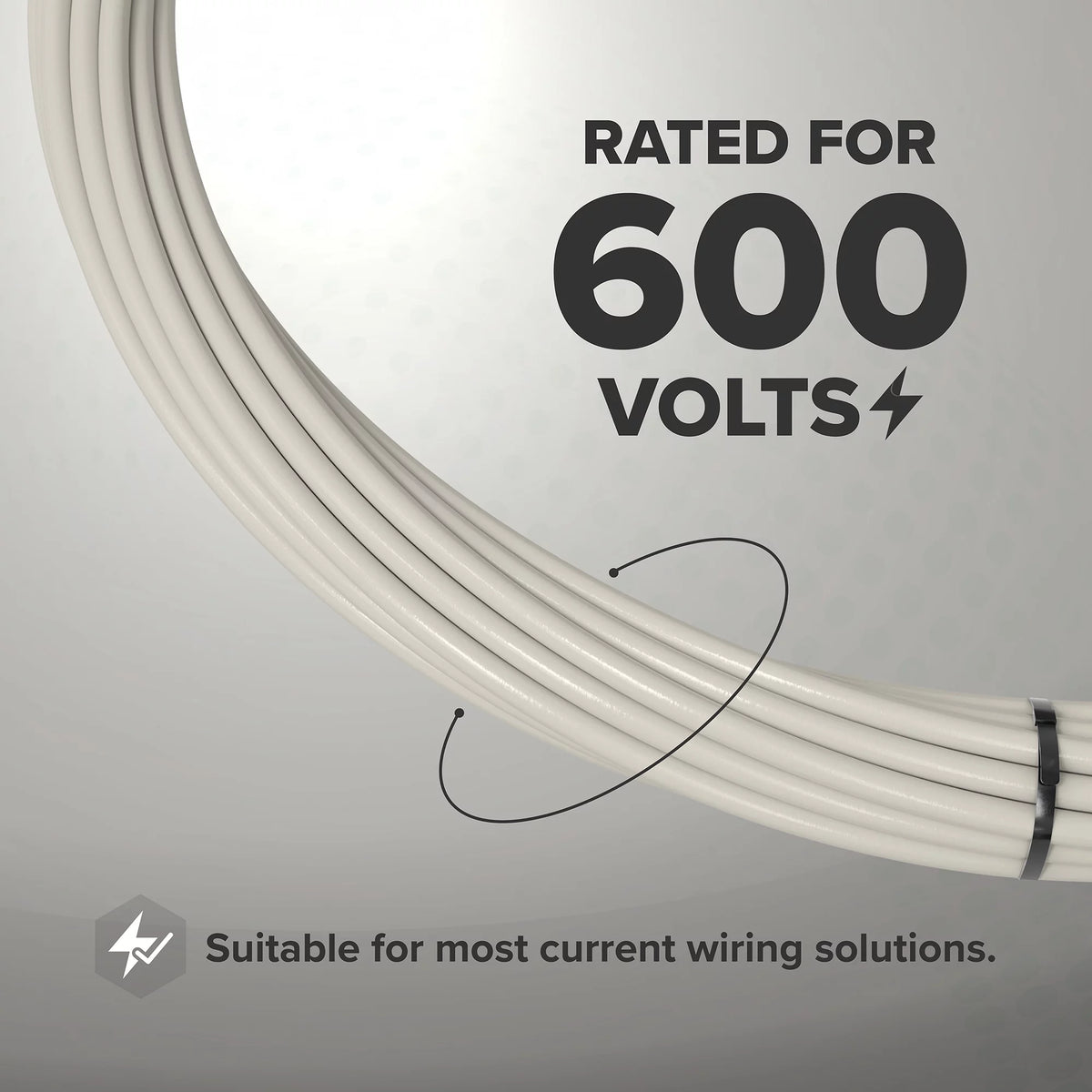 White 25 Feet 10 AWG Insulated Stranded Copper THHN THWN Wire N5194