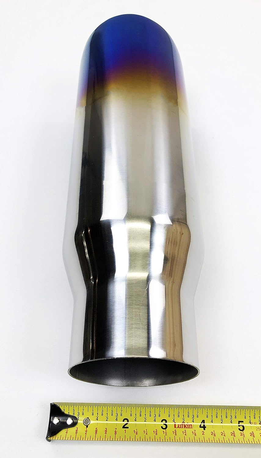 Exhaust Tip 4.00" OD 3.00" ID 12.00" Long Double Wall Stainless Blue Flame Pack of 2 T74325