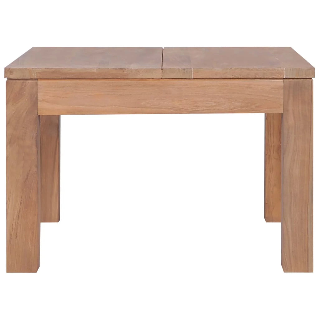 Wooden Coffee Table Teak Wood Natural Finish 23.6 x 23.6 x 15.7 Inches O397