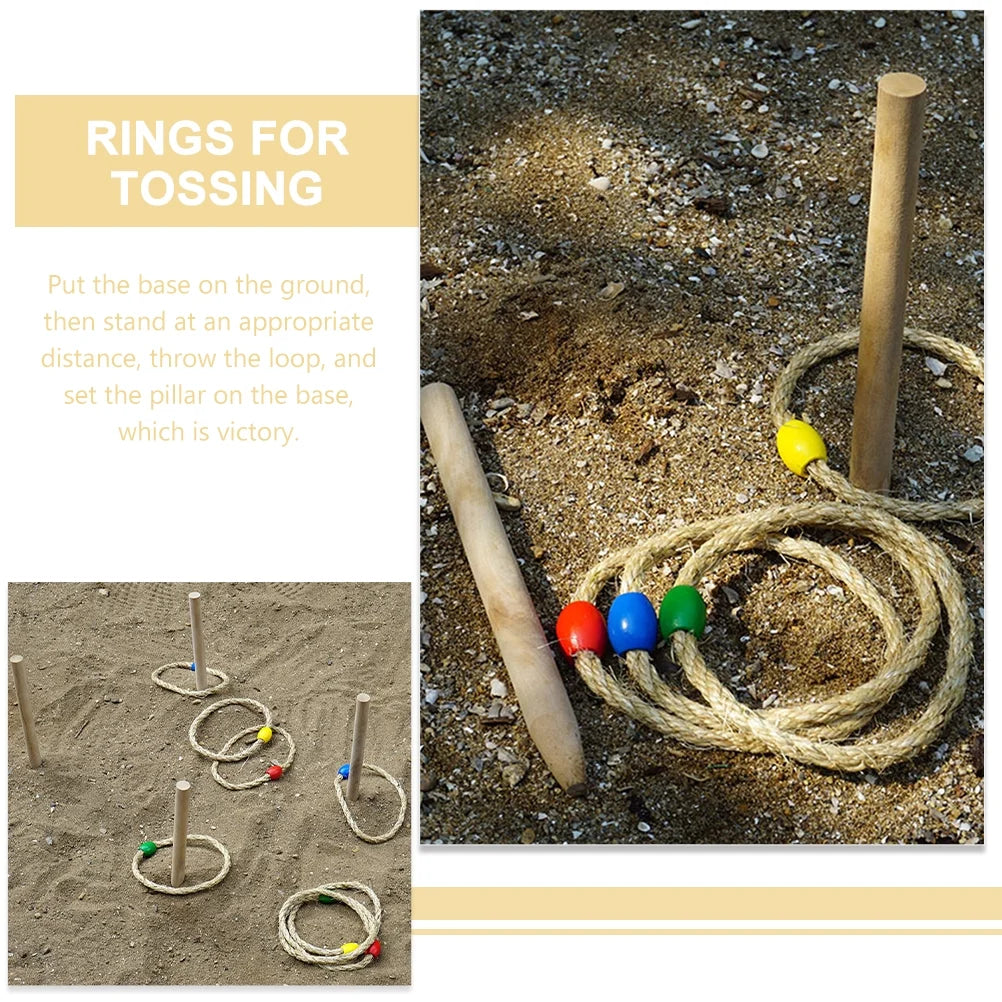 6-piece Solid Wood Ring Toss Game Set F7726