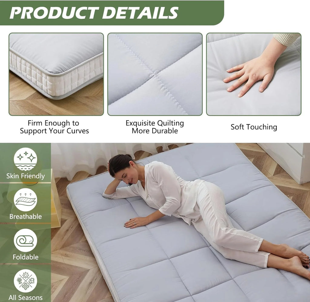 Japanese Floor Futon Mattress, Foldable Roll Up Sleeping Pad J465635