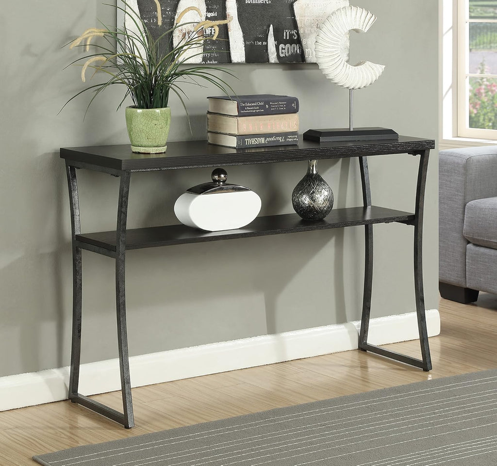 Console Table, Espresso / Slate Gray Frame R6339